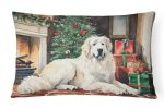 Cozy Christmas Throw Pillow Throw Pillow for Indoor Couch Bed Outdoor Patio Washable, Great Pyrenees 2671,12Hx16W