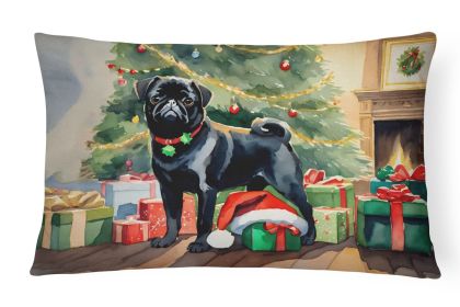 Cozy Christmas Throw Pillow Throw Pillow for Indoor Couch Bed Outdoor Patio Washable, Pug 2731,12Hx16W