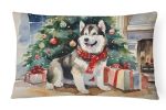 Cozy Christmas Throw Pillow Throw Pillow for Indoor Couch Bed Outdoor Patio Washable, Alaskan Malamute 2593,12Hx16W