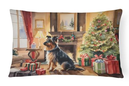 Cozy Christmas Throw Pillow Throw Pillow for Indoor Couch Bed Outdoor Patio Washable, Australian Terrier 2601,12Hx16W