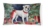 Waiting on Christmas Throw Pillow Throw Pillow for Indoor Couch Bed Outdoor Patio Washable, Boxer White 1284,12Hx16W