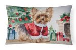 Waiting on Christmas Throw Pillow Throw Pillow for Indoor Couch Bed Outdoor Patio Washable, Yorkie 1398,12Hx16W