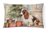 Waiting on Christmas Throw Pillow Throw Pillow for Indoor Couch Bed Outdoor Patio Washable, Cavalier Spaniel 1316,12Hx16W