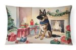 Waiting on Christmas Throw Pillow Throw Pillow for Indoor Couch Bed Outdoor Patio Washable, German Shepherd 1358,12Hx16W