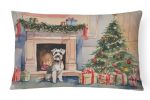 Waiting on Christmas Throw Pillow Throw Pillow for Indoor Couch Bed Outdoor Patio Washable, Schnauzer 1370,12Hx16W