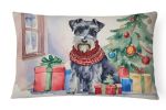 Waiting on Christmas Throw Pillow Throw Pillow for Indoor Couch Bed Outdoor Patio Washable, Schnauzer 1378,12Hx16W