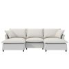 [New+Video] Chenille Sectional Sofa with Ottoman,U Shaped Cloud Sleeper Couch Set with Pillows,Free Combination