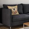 Fawn French Bulldog and Flowers Throw Pillow Machine Washable, Indoor Outdoor Decorative Pillow for Couch, Bed or Patio, 14Hx14W