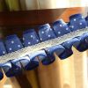 2 Pcs Rural Style Lace Curtain Tiebacks Pleated Cotton Curtain Decoration for Inside Outdoor Drapes, Blue