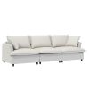 [New+Video] Chenille Sectional Sofa with Ottoman,U Shaped Cloud Sleeper Couch Set with Pillows,Free Combination