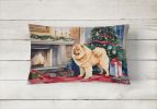 Waiting on Christmas Throw Pillow Throw Pillow for Indoor Couch Bed Outdoor Patio Washable, Chow Chow 1333,12Hx16W