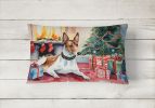 Waiting on Christmas Throw Pillow Throw Pillow for Indoor Couch Bed Outdoor Patio Washable, Basenji 1235,12Hx16W
