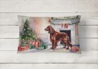 Waiting on Christmas Throw Pillow Throw Pillow for Indoor Couch Bed Outdoor Patio Washable, Irish Setter 1365,12Hx16W