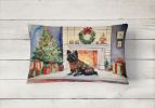 Waiting on Christmas Throw Pillow Throw Pillow for Indoor Couch Bed Outdoor Patio Washable, Cairn Terrier 1311,12Hx16W