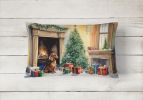Waiting on Christmas Throw Pillow Throw Pillow for Indoor Couch Bed Outdoor Patio Washable, Dachshund 1351,12Hx16W