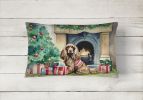 Waiting on Christmas Throw Pillow Throw Pillow for Indoor Couch Bed Outdoor Patio Washable, Cocker Spaniel 1336,12Hx16W