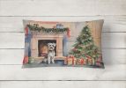 Waiting on Christmas Throw Pillow Throw Pillow for Indoor Couch Bed Outdoor Patio Washable, Schnauzer 1370,12Hx16W