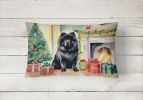 Waiting on Christmas Throw Pillow Throw Pillow for Indoor Couch Bed Outdoor Patio Washable, Chow Chow Black 1325,12Hx16W