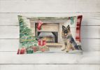 Waiting on Christmas Throw Pillow Throw Pillow for Indoor Couch Bed Outdoor Patio Washable, Belgian Tervuren 1257,12Hx16W