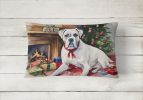 Waiting on Christmas Throw Pillow Throw Pillow for Indoor Couch Bed Outdoor Patio Washable, Boxer White 1283,12Hx16W