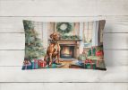 Cozy Christmas Throw Pillow Throw Pillow for Indoor Couch Bed Outdoor Patio Washable, Rhodesian Ridgeback 2735,12Hx16W