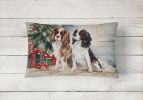 Waiting on Christmas Throw Pillow Throw Pillow for Indoor Couch Bed Outdoor Patio Washable, Cavalier Spaniel 1312,12Hx16W
