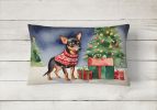 Cozy Christmas Throw Pillow Throw Pillow for Indoor Couch Bed Outdoor Patio Washable, Miniature Pinscher 2706,12Hx16W