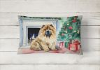 Waiting on Christmas Throw Pillow Throw Pillow for Indoor Couch Bed Outdoor Patio Washable, Chow Chow 1329,12Hx16W