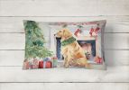 Waiting on Christmas Throw Pillow Throw Pillow for Indoor Couch Bed Outdoor Patio Washable, Golden Retriever 1364,12Hx16W