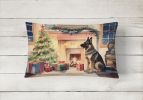 Waiting on Christmas Throw Pillow Throw Pillow for Indoor Couch Bed Outdoor Patio Washable, German Shepherd 1359,12Hx16W