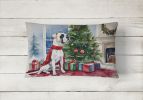 Waiting on Christmas Throw Pillow Throw Pillow for Indoor Couch Bed Outdoor Patio Washable, Boxer White 1282,12Hx16W