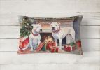 NEW Waiting on Christmas Throw Pillow Throw Pillow for Indoor Couch Bed Outdoor Patio Washable, Pit Bull Terrier White1225,12Hx16W
