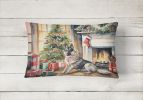 Cozy Christmas Throw Pillow Throw Pillow for Indoor Couch Bed Outdoor Patio Washable, Norwegian Elkhound 2712,12Hx16W