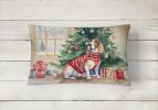 Waiting on Christmas Throw Pillow Throw Pillow for Indoor Couch Bed Outdoor Patio Washable, Basset Hound 1241,12Hx16W