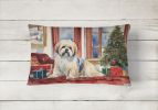 Cozy Christmas Throw Pillow Throw Pillow for Indoor Couch Bed Outdoor Patio Washable, Lhasa Apso 2701,12Hx16W