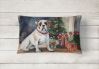 Waiting on Christmas Throw Pillow Throw Pillow for Indoor Couch Bed Outdoor Patio Washable, Boxer White 1287,12Hx16W