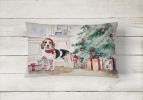 Waiting on Christmas Throw Pillow Throw Pillow for Indoor Couch Bed Outdoor Patio Washable, Beagle 1247,12Hx16W