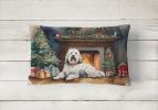 Cozy Christmas Throw Pillow Throw Pillow for Indoor Couch Bed Outdoor Patio Washable, Old English Sheepdog 2716,12Hx16W