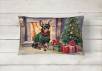 Cozy Christmas Throw Pillow Throw Pillow for Indoor Couch Bed Outdoor Patio Washable, Miniature Pinscher 2705,12Hx16W