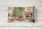 Waiting on Christmas Throw Pillow Throw Pillow for Indoor Couch Bed Outdoor Patio Washable, Boxer Fawn 1293,12Hx16W