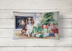 Waiting on Christmas Throw Pillow Throw Pillow for Indoor Couch Bed Outdoor Patio Washable, Cavalier Spaniel 1318,12Hx16W