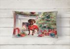 Cozy Christmas Throw Pillow Throw Pillow for Indoor Couch Bed Outdoor Patio Washable, Dachshund 2642,12Hx16W