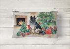Waiting on Christmas Throw Pillow Throw Pillow for Indoor Couch Bed Outdoor Patio Washable, Belgian Tervuren 1256,12Hx16W