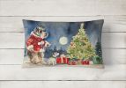 Waiting on Christmas Throw Pillow Throw Pillow for Indoor Couch Bed Outdoor Patio Washable, Schnauzer 1376,12Hx16W