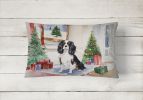 Waiting on Christmas Throw Pillow Throw Pillow for Indoor Couch Bed Outdoor Patio Washable, Cavalier Spaniel 1315,12Hx16W