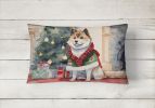 Waiting on Christmas Throw Pillow Throw Pillow for Indoor Couch Bed Outdoor Patio Washable, Akita 1217,12Hx16W