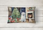 Cozy Christmas Throw Pillow Throw Pillow for Indoor Couch Bed Outdoor Patio Washable, Kuvasz 2693,12Hx16W