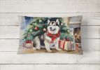 Cozy Christmas Throw Pillow Throw Pillow for Indoor Couch Bed Outdoor Patio Washable, Alaskan Malamute 2593,12Hx16W