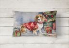 Waiting on Christmas Throw Pillow Throw Pillow for Indoor Couch Bed Outdoor Patio Washable, Beagle 1244,12Hx16W