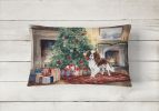 Waiting on Christmas Throw Pillow Throw Pillow for Indoor Couch Bed Outdoor Patio Washable, Cavalier Spaniel 1319,12Hx16W